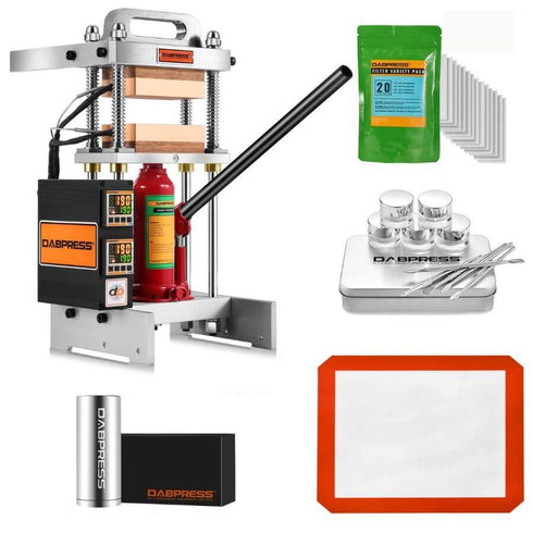 DABPRESS 4 Ton Rosin Press Bundle - Including Variety Rosin Bags, Round Pre Press Mold and Collection Kit