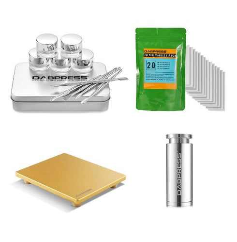 DABPRESS Rosin Press Accessories Bundle - 6x7" Cold Plate, Variety Bags, PrePress and Collection Tools Kit