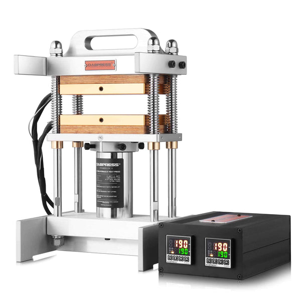 DABPRESS 12-Ton hydraulic rosin press with 4x7 dual heated plates and digital PID temperature controller