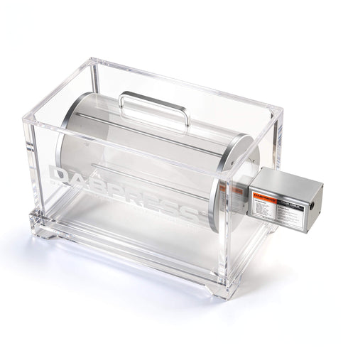 DABPRESS VORTICE PT02Y 150g capacity clear acrylic drum with 6.26 by 11.34 inch dimensions