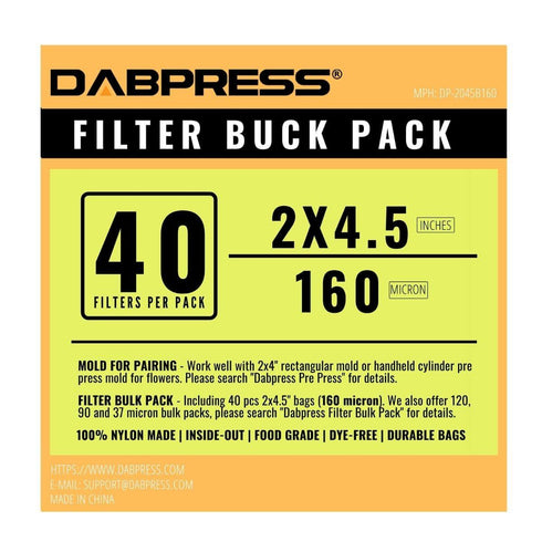 Dabpress Rosin Press Bags - 2x4 Nylon Screen Mesh Bags from 37,90,120 and 160 Micron for Extraction - ROSITEK
