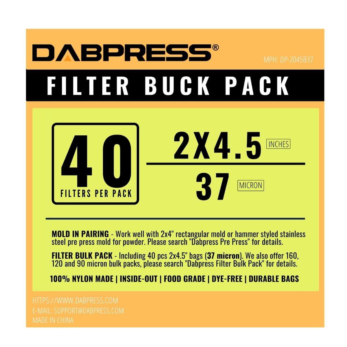 Dabpress Rosin Press Bags - 2x4 Nylon Screen Mesh Bags from 37,90,120 and 160 Micron for Extraction - ROSITEK